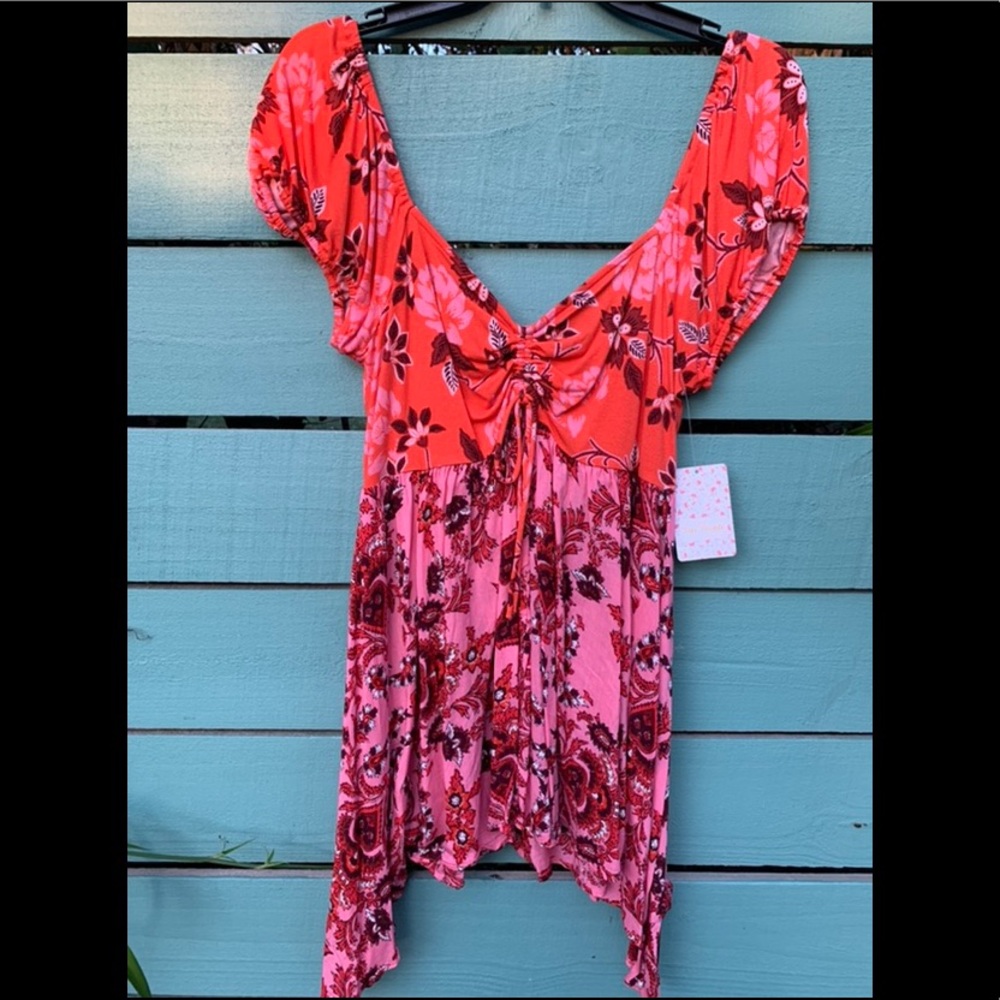 *NWT* Free People Short-Sleeved Boho Top